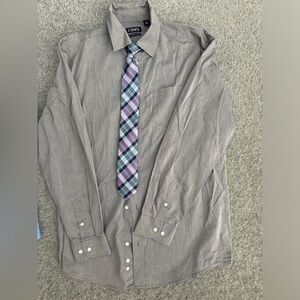 CHAPS stretch boy’s size xl button down dress shirt with tie